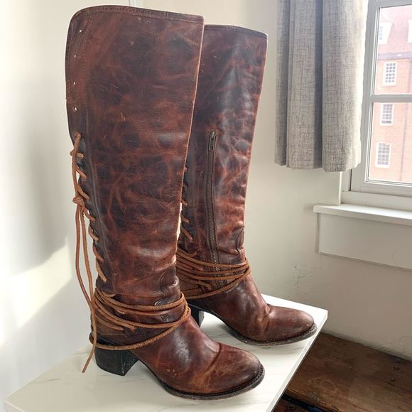 Freebird by Steven Shoes - FREEBIRD FREE BIRD coal boots knee high lace up sz 10